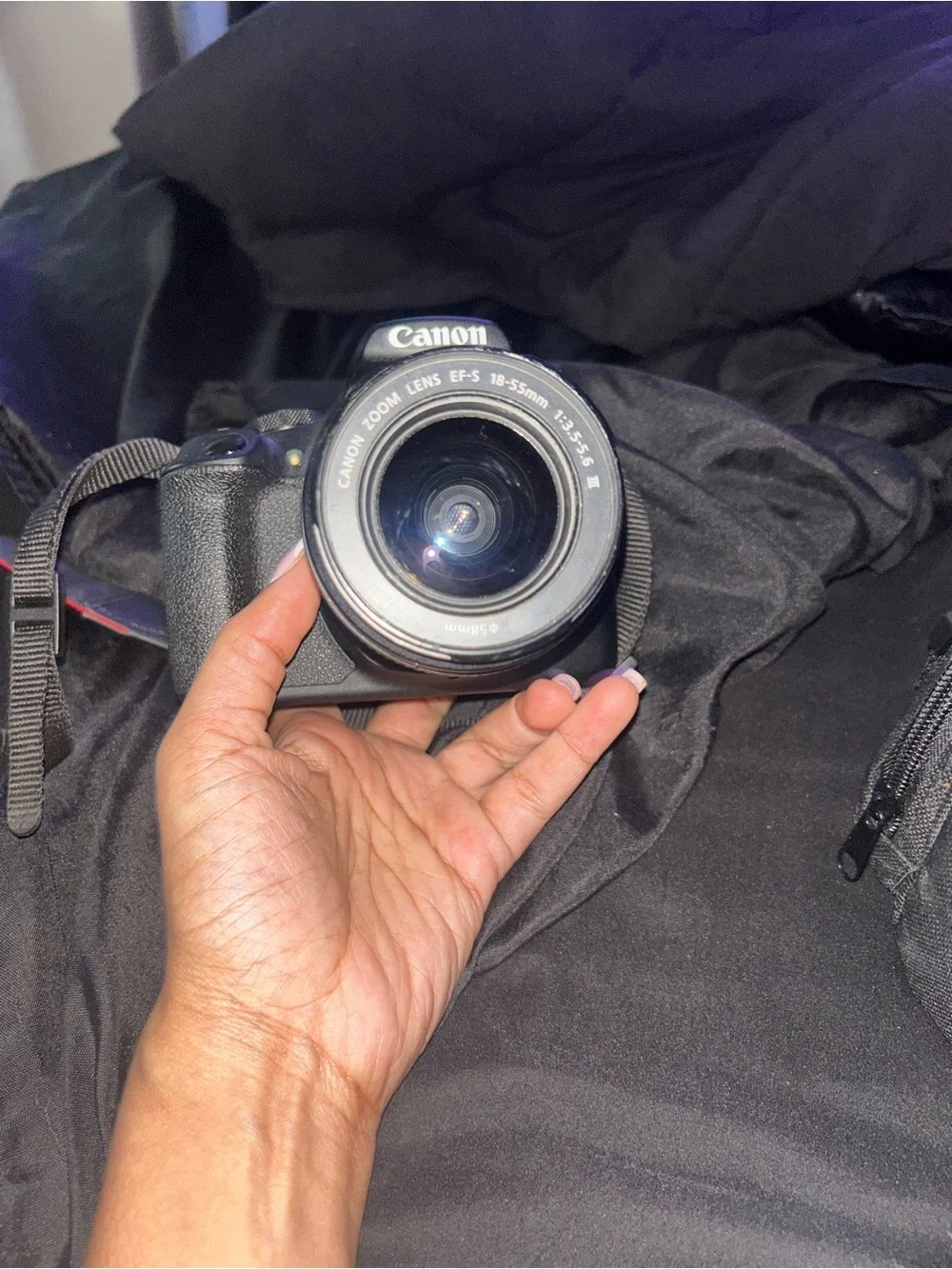 Canon Black DSLR with 18-55mm Lens